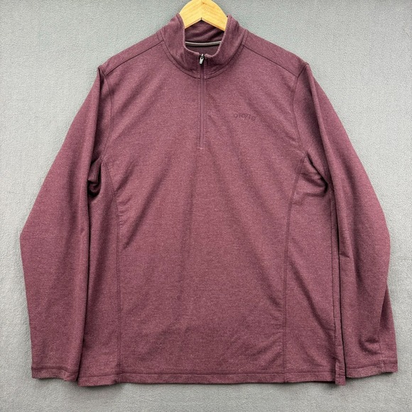 Orvis Pullover Men's Large Maroon 1/4 Zip Long Sleeve Sweater Classic Knitwear - Picture 1 of 10